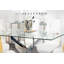 Lenworth Modern Chrome Metal and Glass Dining Table Set 6 Faux Leather Dining Chairs-1365903476