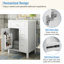 Meuble-lavabo de 24 pouces avec lavabo en céramique, 1 porte à fermeture en douceur, 2 tiroirs à fermeture en douceur et 2 supports de rangement sur la porte