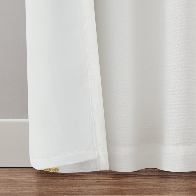 Rideau occultant avec passe-tringle Rogue, L 52 po x L 95 po, Jaune / blanc