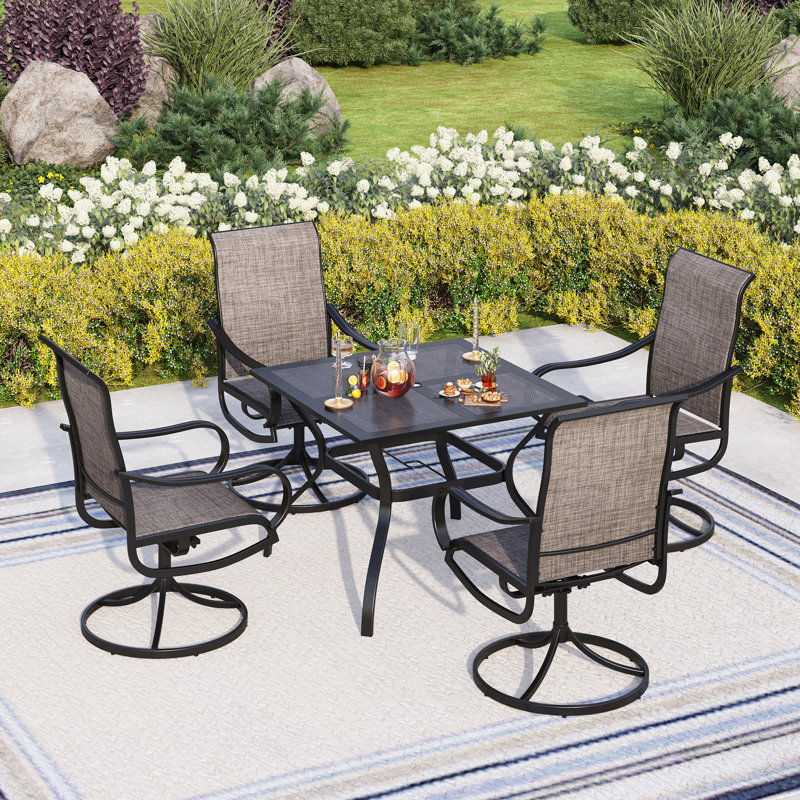 Alyah 4 - Person Patio Dining Set with Square Table