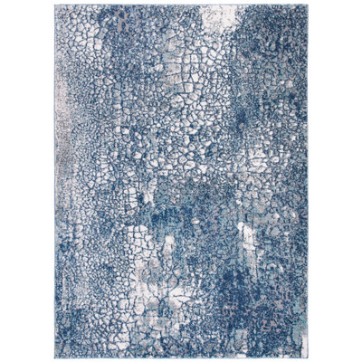 Tapis bleu marine / gris Mauzy
