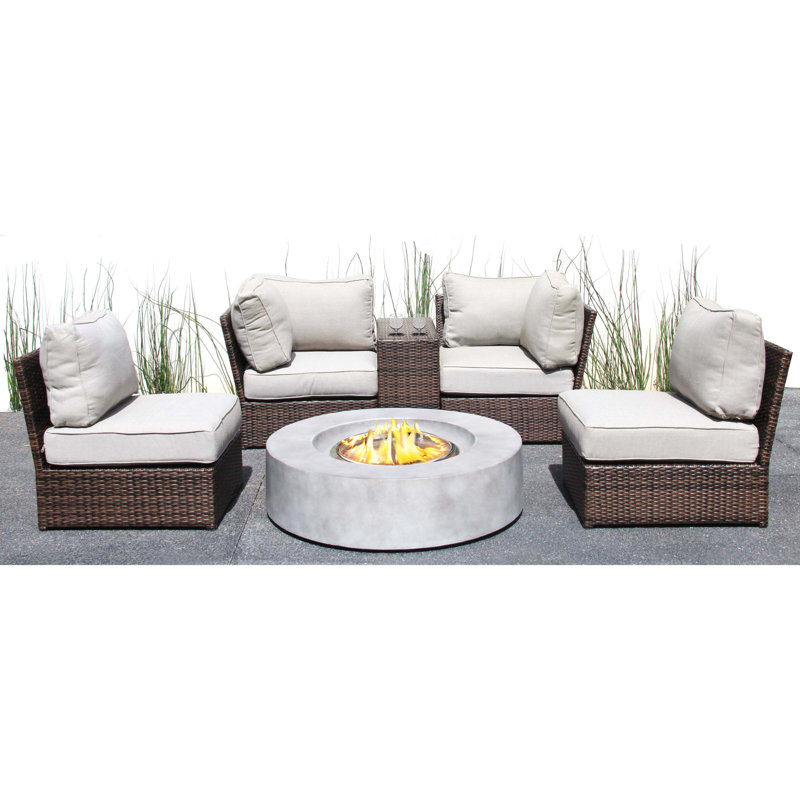 Vasil Fully Assembled 4 - Person Seating Group with Cushions