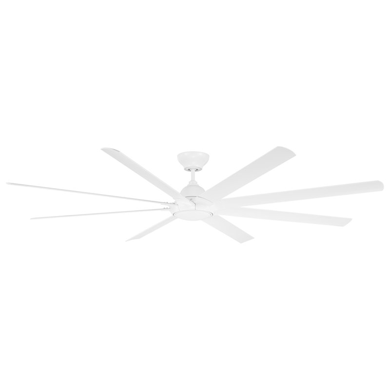 Hydra 9"6 8 - Blade Outdoor Smart Standard Ceiling Fan with Wall Control and Light Kit Included, Works With Alexa and iOS or Android App