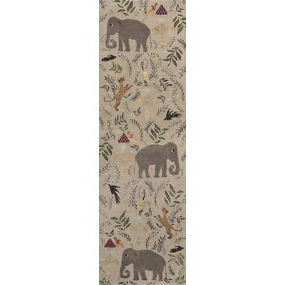 Menagerie Floral Area Rug in Silver/Cream/Teal