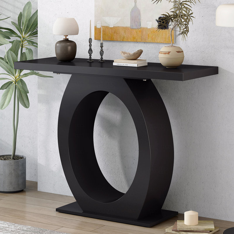 Console élégante et moderne, avec une base en forme d'œuf, une stabilité et une durabilité améliorées, une conception élégante pour la décoration intérieure, parfaite pour le salon ou la chambre à coucher