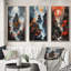 «Moonset And Japonese Maple Tree», 3 pièces sur toile-261027070-261027071