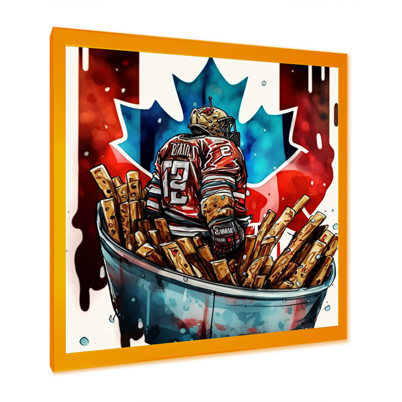 «But Tender in Poutine II», impression sur toile, Impression dorée sur toile encadrée, H 36 po x l 36 po x P 1,5 po