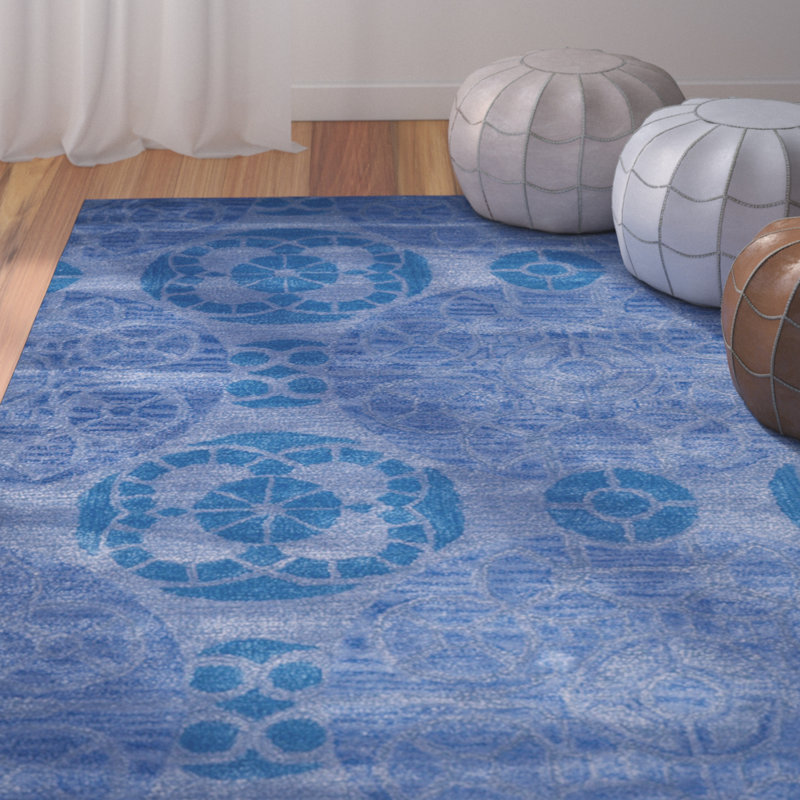 Mclean Rectangle Floral Wool Hand Woven Area Rug, Rectangle 183 x 274 cm