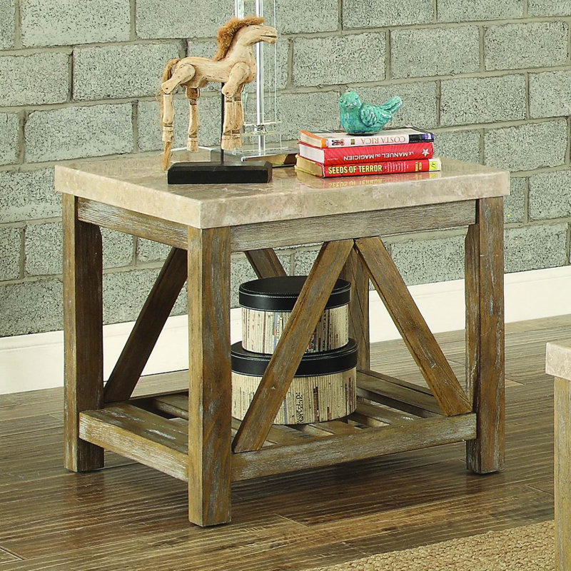 Bellas Marble Top End Table
