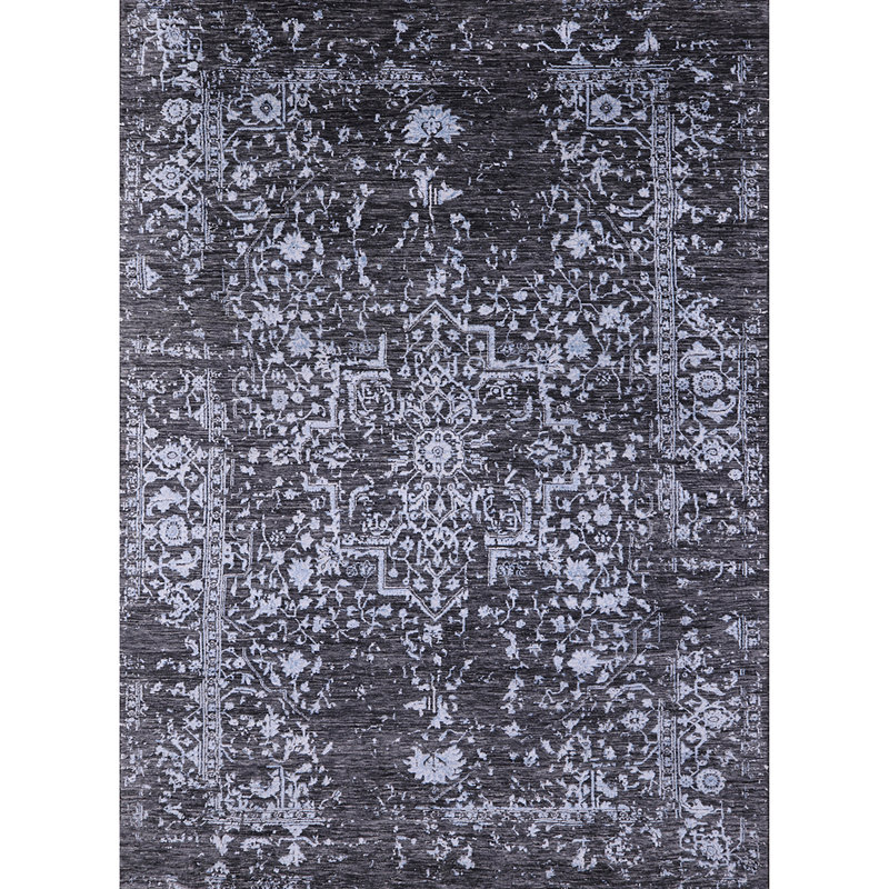 Tapis oriental noir Hainesburg, Rond 5 pi