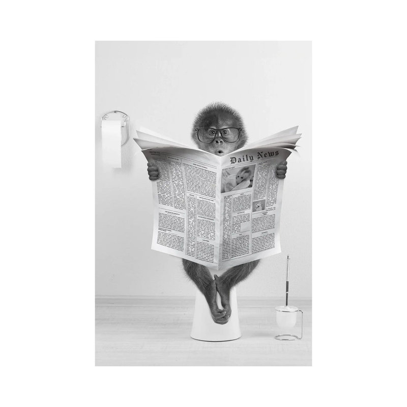 «Monkey On The toilettes lecture journal», reproduction d'art mural