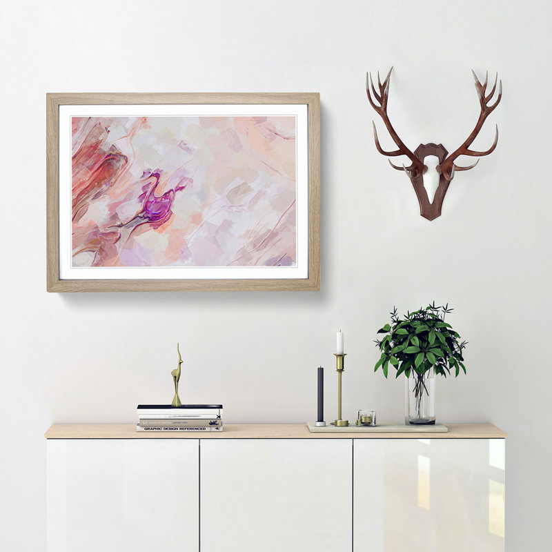 The Rebel in Abstract - Picture Frame Painting Print, 48cm H x 65cm W x 2cm D, Oak Framed