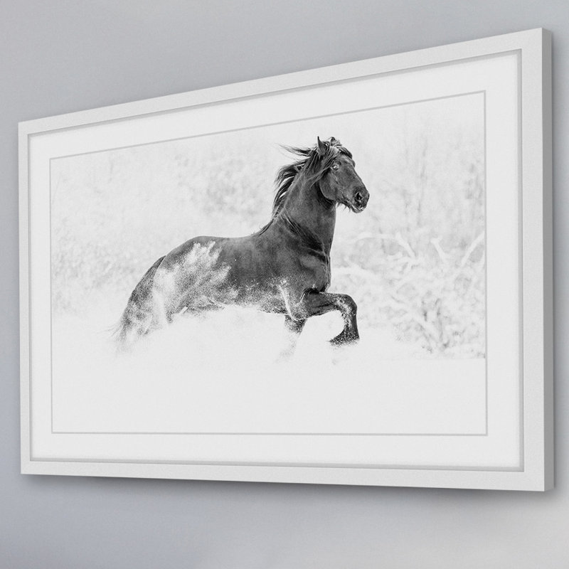Horse Excitation - reproduction de photo encadrée, H 24 po x l 36 po x p 1,5 po