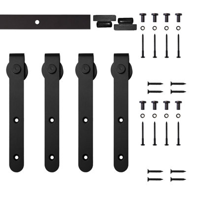 Hook Mini Standard Double Track Barn Door Hardware Kit (Door Not Included)