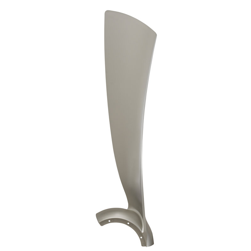 Wrap Custom 56 inch Indoor/Outdoor Ceiling Fan Blade Set of 3 - Brushed Nickel, Brushed Nickel, 3.54" H x 27.99" W x 8.22" D