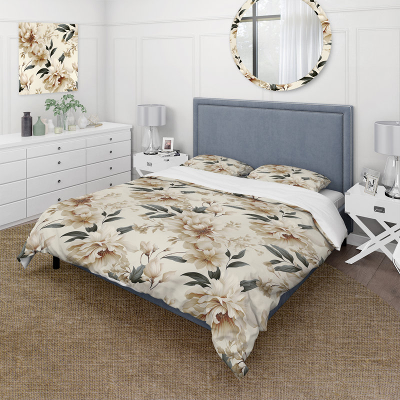 Minimalist Chic Victorian Pattern - Ensemble de housse de couette à motif floral
