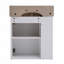 Meuble-lavabo flottant 21,6 po avec lavabo en céramique, rangement à gauche
