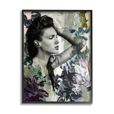 Floral Blossom Woman Collage by Design Fabrikken - Print on Wood
