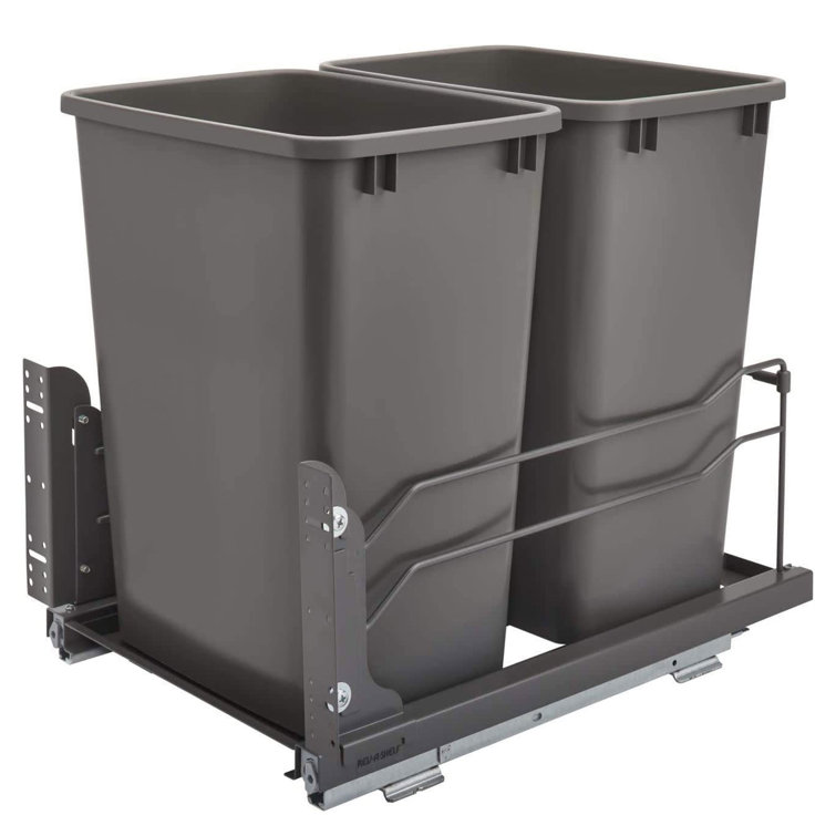 Rev-A-Shelf 35-Quart Soft Close Double Pull Out Trash Can in the