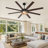  Cissline 65"  Big Farmhouse Ceiling Fan with Light Kit and Remote Control for Bedrooms, Living Spaces