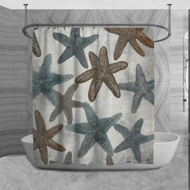 Rideau de douche Starfish, H 84 po x l 70 po