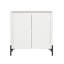 Armoire d'appoint moderne 32 "avec tablettes réglables et pieds en métal blanc cassé Abbey Abbey-534453713