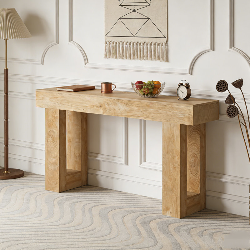 Wooden Sofa Console Table For Entryway, Natural