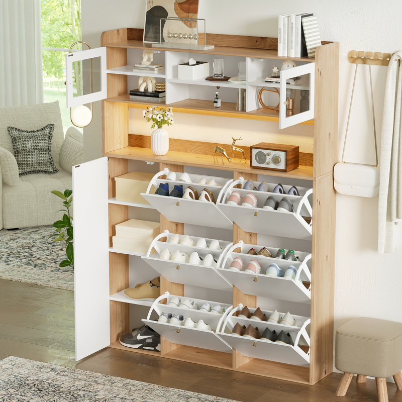 24 - Pair Shoe Storage Cabinet, White