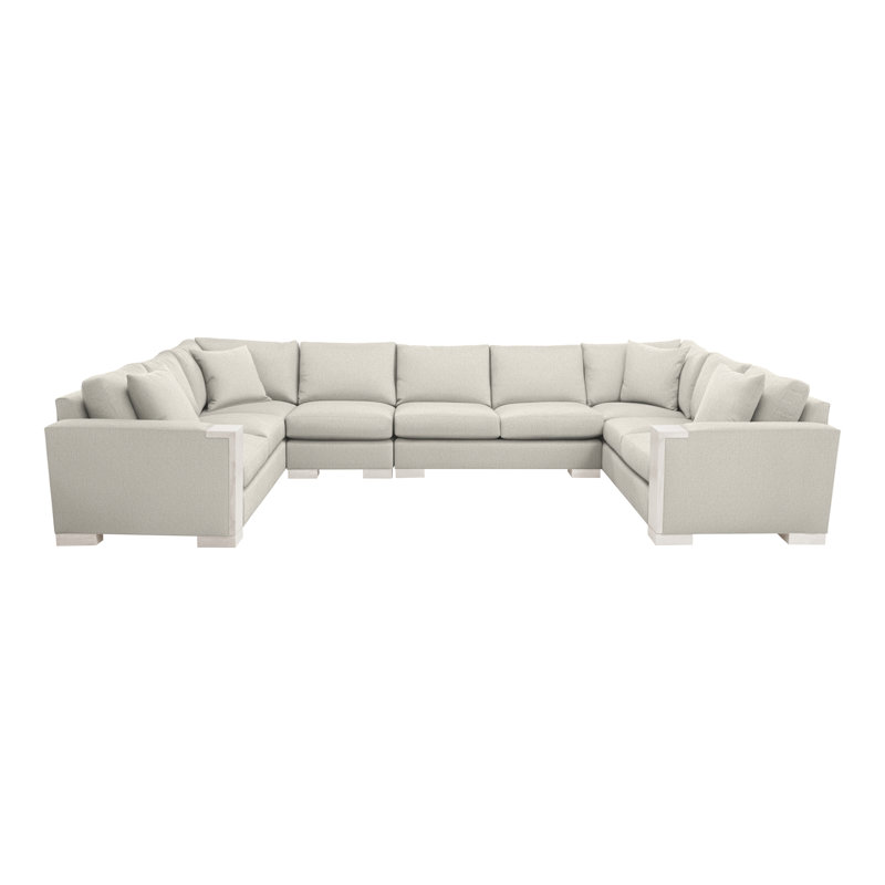 Michael Weiss 4-Piece Abingdon Sectional, Nomad Snow Crypton® Chenille, Casa Blanca