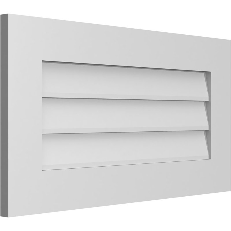 Vent à pignon rectangulaire en uréthane non-fonctionnel, H 16 po x l 30 po x P 1 po