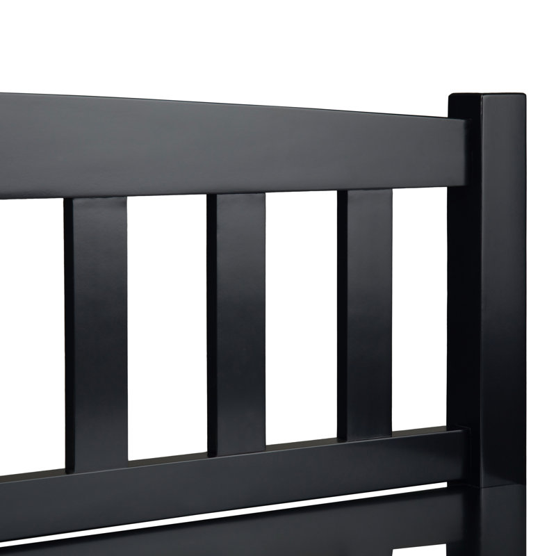 Black Solid Wood Entryway Bench with Storage Drawers