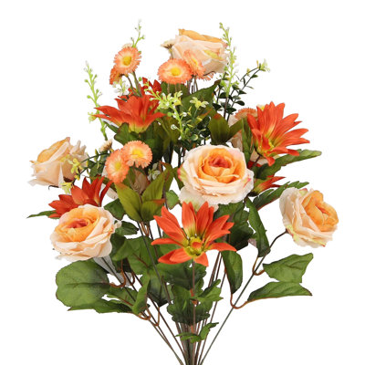 Large douille artificielle en cascade et rose