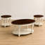  Dessus du dessus (conception à aspect ébréché): ensemble de table basse de salon 220, table basse et table d'appoint deux pièces pour bureau, salon, appartement, beige et plateau espresso (conception à aspect ébréché) -666783403