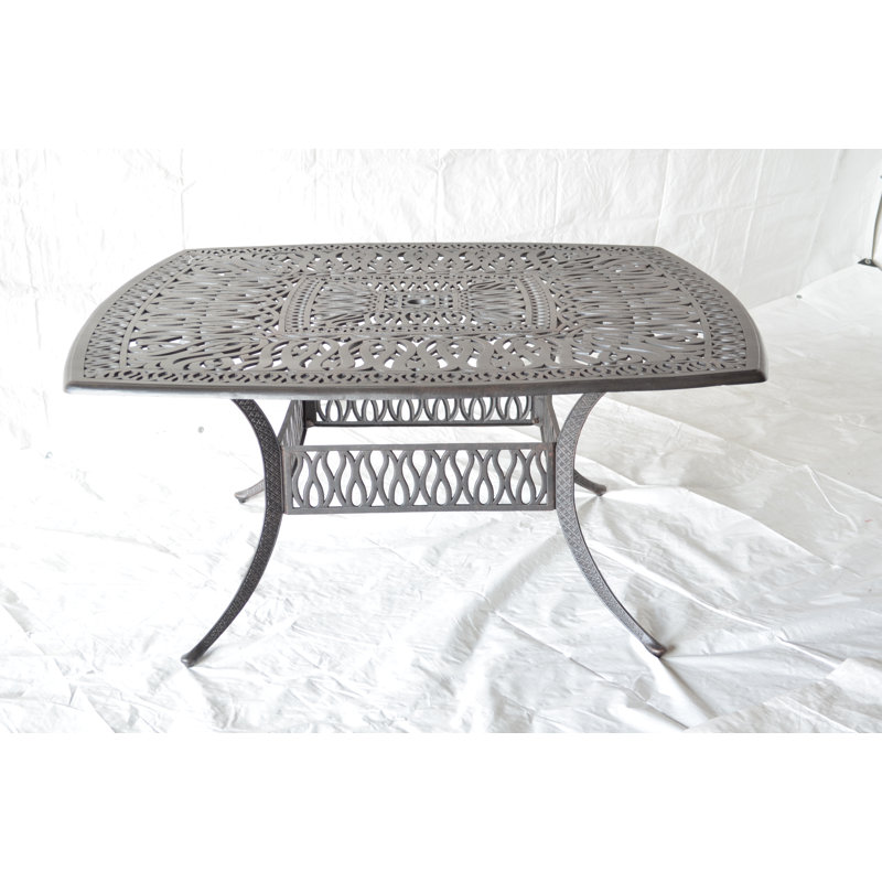 Allene Square Metal Outdoor Bar Table With Umbrella Hole , 52'' in. W 52'' in. D