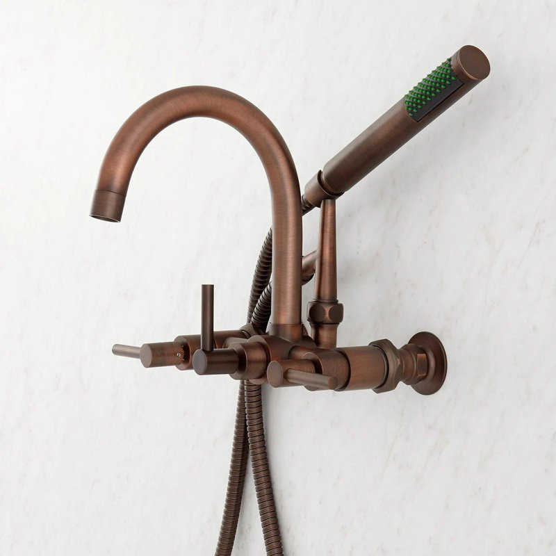 Sebastian Wall Mounted Tub Faucet with Lever Handles, Oil Rubbed Bronze
