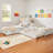 L-Shaped Daybed With Trundle And Drawers-907399797
