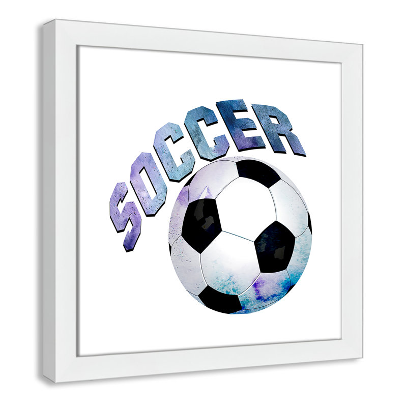 Fille de football 1, H 16 po x l 16 po x P 0,63 po, Cadre blanc