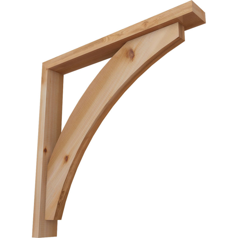 Thorton Block Bracket with Offset Brace, 28 x 28, 3 1/2"W Western Red Cedar (Smooth)