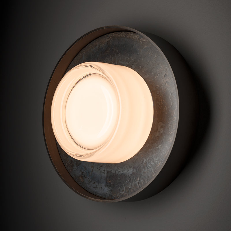 Focal Wall Sconce/Semi-Flush, Dark Smoke, 14" H x 14" W x 5.2" D