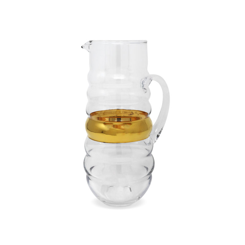 Caelin Glass Pitcher with Linear Design