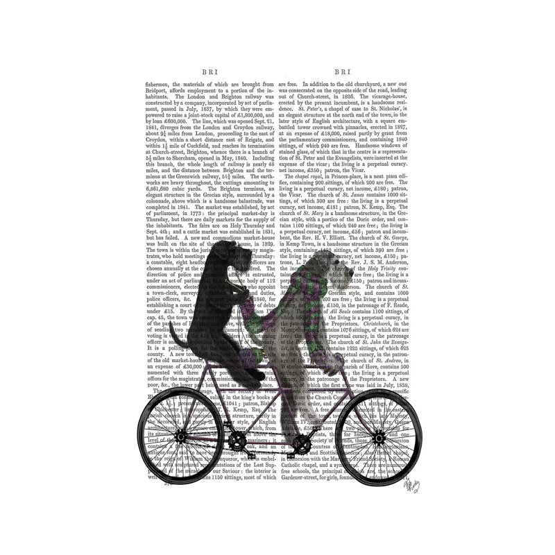 Schnauzer Tandem, Print BG by Fab Funky - Wrapped Canvas Painting, 20.32 cm H x 30.48 cm W