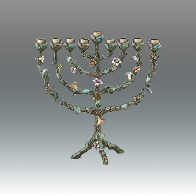 Jeweled Floral Menorah