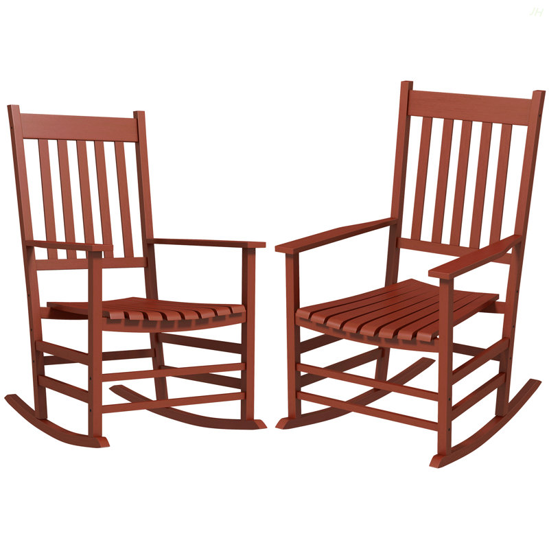 Ensemble de 2 chaises berçantes d'extérieur en bois Outsunny