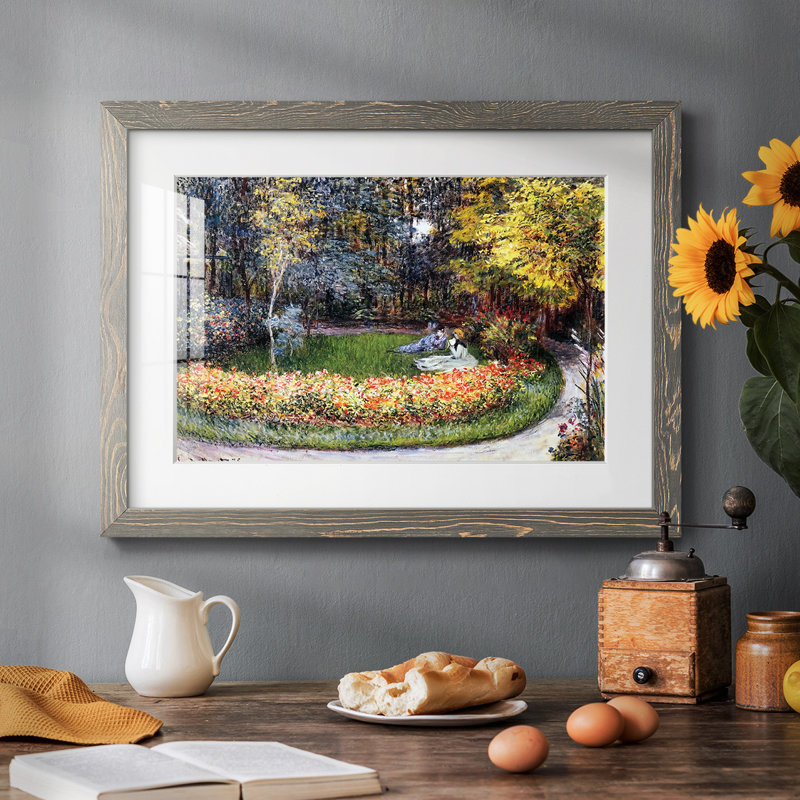 Dans le jardin, 1875 - reproduction d'un seul cadre photo, Gris, H 28 po x l 42 po x P 1,5 po