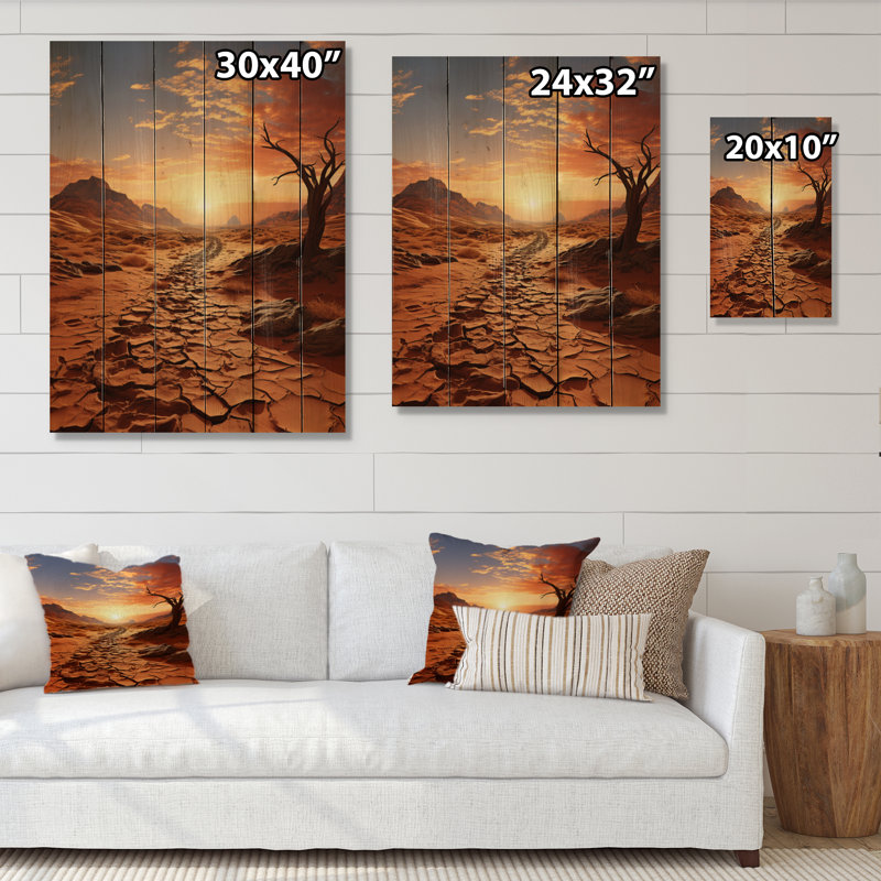 Ribera, désert africain, «Wanderlust» sur bois, H 32 po x l 24 po x P 0,78 po