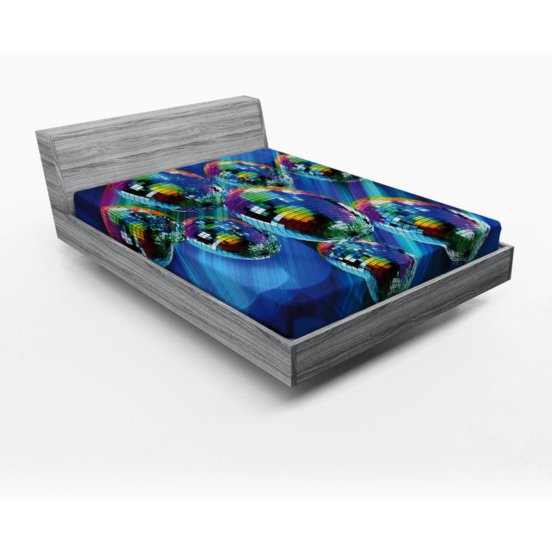 Microfiber Geometric Fitted Sheet, Full Fitted Sheet