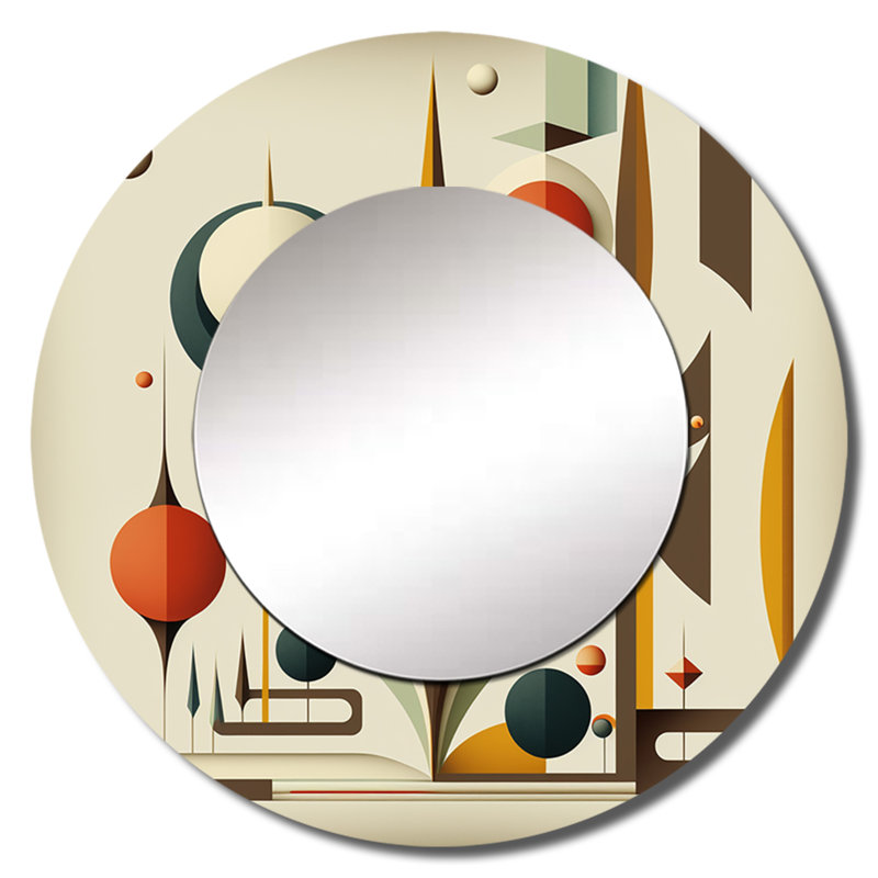 Art graphique rétro en métal rétro Mid-Century, 36 po x 36 po