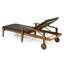 Chaise longue réglable avec revêtement gris et bois massif - Mobilier d'extérieur élégant