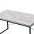 Bob Antique White & Black Finish Industrial Writing Desk With Faux Concrete Top And Metal Sled Base, Perfect For Modern Workspaces.