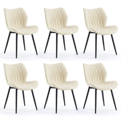 Upholstered Dining Chairs Faux Leather Side Chair With Metal Frame